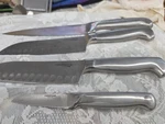 Farberware Stainless Kitchen Knife Set Chef Santoku Utility Paring 4PC. Fixed Price $22.00.