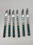 20PC Green Handle Stainless Steel Flatware Knife Fork Set Made Taiwan. Fixed Price $28.99.