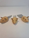 Kikkerland 3 Blind Mice Mouse Cheese Knives Stainless Steel W/rubberwood Handles. Fixed Price $14.95.