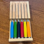 Fiestaware Knife Set Of 6 Steak Knives An In-drawer Wood Block. Fixed Price $40.99.