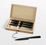 Schmidt Brothers Cutlery Jet Black 4-PIECE Steak Knife Set, New. Fixed Price $50.00.