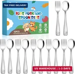 Drkio Stainless Steel Toddler Utensils Set - 12 Pieces Kids Silverware Child. Fixed Price $12.44.