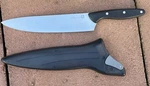Pampered Chef French 8" Knife W/ Sharpening Sleeve Modern Style Used Nice. Fixed Price $24.99.
