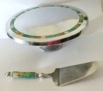 Towle Silversmiths 12" Cake Stand & Server Modern Design "bay Breeze" Pedestal. Fixed Price $25.41.