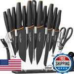 Amorston Knife Set, 22-PIECE Kitchen With Acrylic Block, Dishwasher Sa. Fixed Price $86.19.
