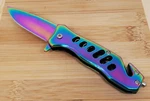 Albatross 6.5" Rainbow Assist Liner Lock Folding Pocket Knife W/ Breaker. Fixed Price $8.00.