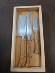 World Market Italian Olivewood Cheese Knives 3 Piece Set New In Wooden Box. Fixed Price $8.99.