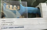 New The Olivewood Table 3 Slot Knife Sharpener Blue Free Shipping. Fixed Price $23.94.