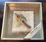 New Cypress Home Cheesy Gift Set Glass Trivet, Napkins And Cheese Spreader Bird. Fixed Price $8.99.