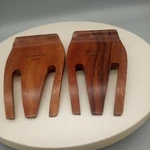 Wooden Salad Forks Tongs Servers Lightweight Hand Held Enrico Thailand 7". Fixed Price $12.00.