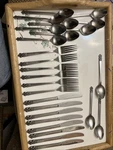 Cambridge Flatware Scroll Pattern Stainless Forks Knives Spoons CBS1 17 Pcs. Fixed Price $35.90.