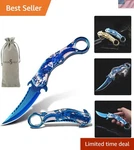 Pocket Knife For Men, Cool Folding With 3D Blue Dragon Relief, Great Gi.... Fixed Price $34.86.
