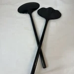 80S Copco Black Melamine Rippled Wavy Spoon Set Kitchen Utensil Taiwan 2530-51. Fixed Price $26.00.