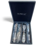 Vintage Towle Mother Of Pearl Inlay Spreaders Knives Set 5 Box Made India. Fixed Price $25.00.