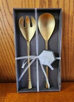 Macy's Thirstystone Gold-tone Finish Zinc Alloy 2 Piece Salad Server Set New. Fixed Price $12.00.