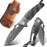 Handmade Damascus Steel Pocket Knife 3.7 Inches High Sharp Blades Folding. Fixed Price $112.62.