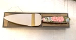 Vtg 1998 Pfaltzgraff Hand Decorated Cake /pasta Server Florals, Boxes. Fixed Price $14.75.