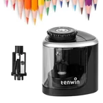 Tenwin Electric Pencil Sharpener Fast Sharpening Battery Operated Black. Fixed Price $18.99.