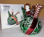 Cardinal 4PC Stainless Steel Spreader Set With Base Hand Painted Resin Christmas. Fixed Price $19.98.