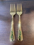 Retroneu Flatware Hollyday Gold Electroplate Set Of 2 Salad Forks. Fixed Price $9.99.