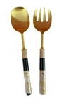 Salad Servers Stainless Steel Mango Wood Marbled Resin By Creative Co-op. Fixed Price $25.79.