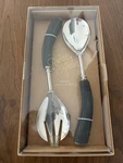 Pottery Barn Salad Servers Rustic Antler Cabin Winter Decor - New!. Fixed Price $25.00.