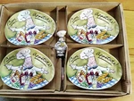 Mud Pie Bon Tit Tracy Flickinger Appetizer Small Bite Plates W/spreader. Fixed Price $23.99.
