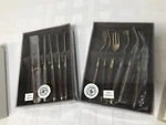 New! Williams Sonoma 6 Mini Forks Knives Knife Set Wood Handle Gold 5". Fixed Price $18.69.