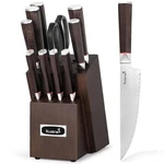 Kuisine Kitchen Knife Set,damascus Steel Ultra Sharp, Ergonomic Non-slip Wood.... Fixed Price $157.62.
