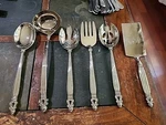 Godinger Olde Copenhagen Flatware Silver Plate Serving Set Of 6. Fixed Price $65.00.