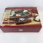 Hampton Forge 7PC Charcuterie Cheese Serving Set Marble Topped Hard Wood. Fixed Price $45.00.