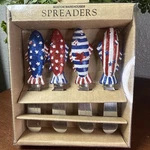 Boston Warehouse Cheese Butter Stainless Steel Knives Fish Spreaders 4TH Of July. Fixed Price $9.95.