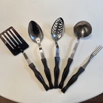 Cutco Kitchen Utensils Turner Ladle Solid Slotted Spoon Meat Fork 5 Piece Set. Fixed Price $100.00.