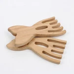 Pair Of Wooden Alaska Whales Tail Salad & Pasta Server Forks. Fixed Price $14.73.