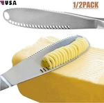2 Butter Spreader Knife Stainless Steel Cheese Cold Hard Cutte. Fixed Price $8.98.