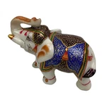 Vtg White Marble Trunk Up Stone Hand Painted Elephant Statue Home Decor Gift. Fixed Price $79.90.
