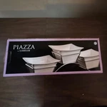 Godinger Piazza 4-PIECE Relish Server Set Porcelain Chrome. Fixed Price $21.00.