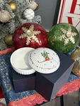 Original Harry Winston Ceramic Christmas Candy Dish With 10K Gold Trim. Fixed Price $120.00.