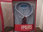 Savile Row Men's Dress Shirt & Silk Tie Set Size 18 34/35 New In Box. Fixed Price $38.99.