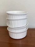 Set Of 4 French White Corning Ware Casserole Dishes 500 Ml Individuals F-16-B. Fixed Price $29.99.