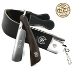 Men's Shave Ready Straight Razor With Leather Sharpening Strop Belt Shaving Set. Fixed Price $29.99.