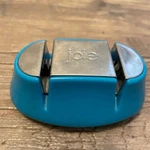 Joie Knife Sharpener Handheld Manual Two Stage Kitchen Tool Turquoise Blue. Fixed Price $6.00.