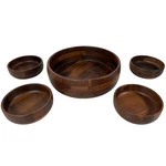 Custom Kraft Solid Black Walnut Salad Bowl Set 5PC Mid Century Modern Usa Made. Fixed Price $50.99.
