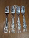 New Lot Of 4 Reed & Barton Renaissance Stainless 7.25" Salad Set Nob. Fixed Price $29.95.