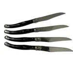 Vintage Crofton Black Marbled Bumble Bee Serrated Steel Steak Knives 9" Set 4. Fixed Price $28.00.