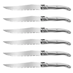 Laguiole Style Steak Knives Set Serrated Stainless Steel SLIVER-6 French. Fixed Price $27.58.