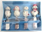 St. Nicholas 4 Cheese Spreaders Snowmen Let It Set. Fixed Price $9.99.