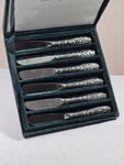 Vintage Neiman Marcus Godinger Butter Cheese Knives Silver Plate Set Of 6 Box. Fixed Price $29.99.