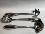 Michael Graves Stainless Steel Serving Set Ladle Slotted Spoon Pasta Server 3PC. Fixed Price $57.50.