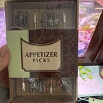 Lazart Western Style Appetizer Picks Set, Stainless Steel & Pewter, 4 Pieces. Fixed Price $5.00.